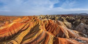 Панорама геопарка Чжанъе Данься Панорама геопарка Чжанъе Данься